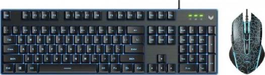 RAPOO V100S VPRO GAMING COMBO (Keyboard + Mouse), Customisable real-time resolution adjustment, Programmable keys, Ergonomic right-handed design, BLACK | 18713