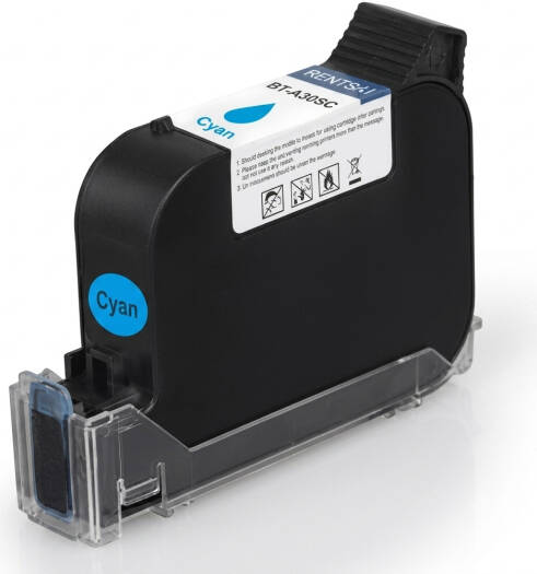 BENTSAI BB22CT Cyan Ink Cartridge Solvent Fast Dry for Handheld Inkjet Printers, 12.7mm High-Resolution Printing, Cyan | BB22CT