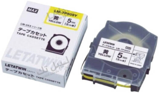 Max Letatwin Label Tape Cassette, Width 5mm for LM-550A Label Printer, Yellow | Max5mm-Yellow