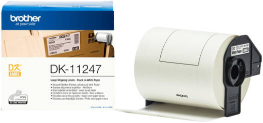Brother DK-11247 Label Roll, Large Shipping Labels 103mm x 164mm, 180 Die-Cut Self-Adhesive Labels per Roll for QL Series Printers, Warehouse Office Mailing Barcode Applications | DK-11247