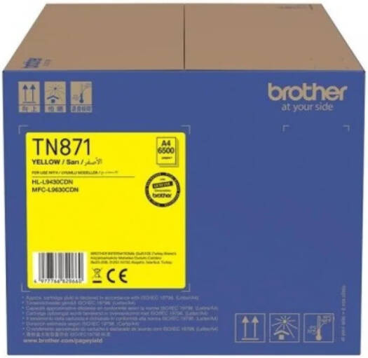 Brother TN-871XL Toner Cartridge, Up to 9000 Yield, Vibrant Color Output, Yellow | TN-871XL-Yellow