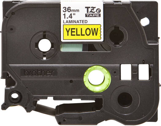 Brother TZe-661 Black On Yellow Laminated Tape, 36mm Wide, 8m Long, High Quality Genuine Brother Laminate Cassette | TZe-661