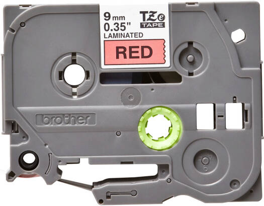 Brother TZe-421 9mm Black on Red Laminated Tape, 9mm (W) x 8m (L), Laminated, Brother Genuine Supplies | TZe-421