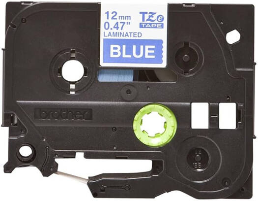 Brother TZe-535 12mm White on Blue Laminated Tape, 12mm Wide, 8m Long, 60 Colour and Size Variations | TZe-535