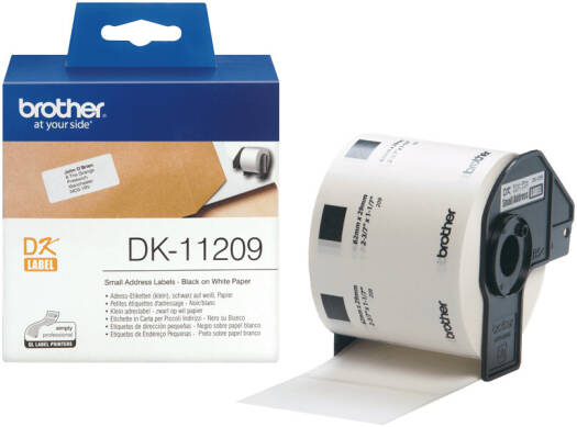 Brother DK-11209 Label Roll, 29mm x 62mm, Black on White | DK-11209
