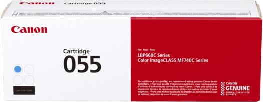 Canon Genuine Toner, Cartridge 055 Cyan (3015C001) 1 Pack Color imageCLASS MF741Cdw, MF743Cdw, MF745Cdw, MF746Cdw,LBP664Cdw Laser Printers