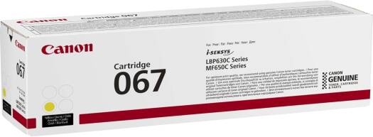 Canon 067 Yellow Toner Cartridge, Yields of 1,250 Pages