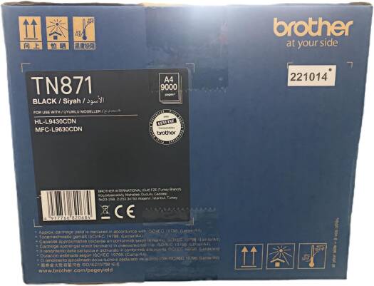 Brother TN-871 Standard Yield Toner Cartridge - Black Color - 9000 Pages Yield