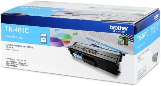 Brother Genuine TN-461C Standard Yield Cyan Ink Printer Toner Cartridge, Prints up to 1,800 pages