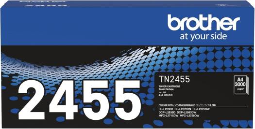 Brother Genuine TN2455 High Yield Black Ink Printer Toner Cartridge, Prints up to 3,000 pages-Pack of 2pcs