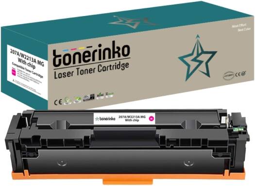 Tonerinko Premium Replacement Toner Cartridge Compatible With HP 207A & 207X, For HP Color LaserJet Pro MFP M283fdw, M255dw, M282nw, M283fdn, M255nw (Magenta 207A/W2213A MG With Chip) | W2213A MG