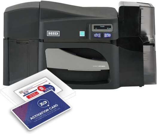 2ID Fargo DTC4500e Dual Sided ID Card Printer 055100 Professional ID Card Machine for Corporate, Government, Student IDs, and More