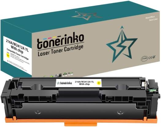 Tonerinko Premium Replacement Toner Cartridge Compatible With HP Color LaserJet Pro M155a, MFP M182n, MFP M183fw, W2412A Yellow (Yellow 216A/W2412A YL With Chip) | W2412A YL