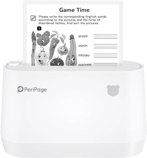 PeriPage A9 203dpi Sticker Printer, Mini Thermal Printer, A9 Sticker Maker Machine, Portable Bluetooth Pocket Phone Printer for Anatomy Flashcards, Journal, Notes, White | A9