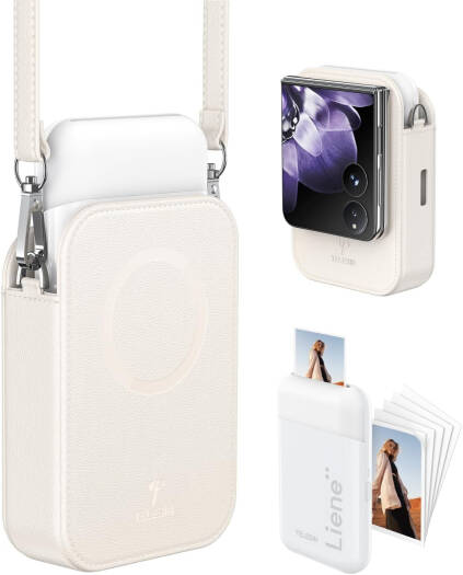 TELESIN P5-PLD-02 Portable Photo Printer Kit, Compact Instant Photo Printing System for Smartphone & Camera Use, Travel-Friendly Wireless Printer, White | P5-PLD-02