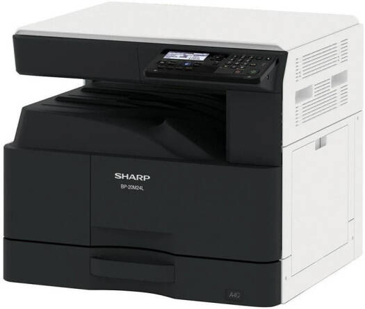 SHARP BP-20M24L Multifunctional Printer, 5-Line LCD Control Panel Display, 24 PPM Print Speed, 600x600 DPI Print Resolution, Up to 1850 Sheets Max Paper Capacity, Gray | BP-20M24L