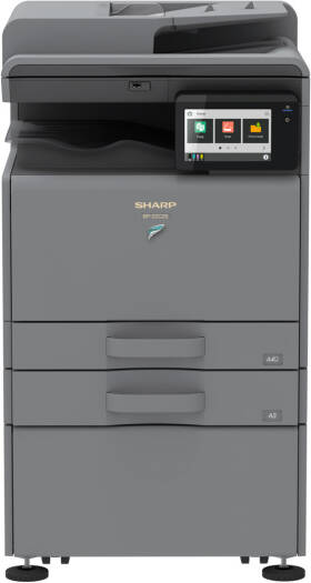 SHARP BP-22C25 Multifunctional Printer, Tiltable 7" Touch Control Panel, 25ppm Print Speed, Std 350 Max 1850 Sheets, Reversing Single Pass Feeder, Network, Print/Scan, Duplex, Gray | BP-22C25