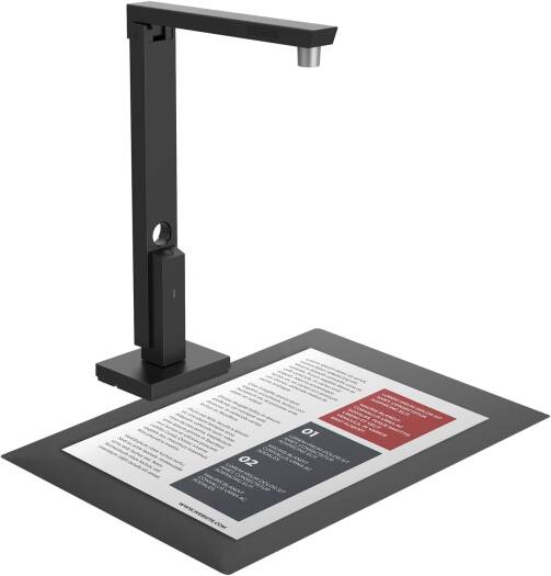 CZUR Lens 1200 Pro Document Scanner, 1/3.2" Light-Sensing Surface, CMOS Sensor, 12 Megapixels, 4032 x 3024 Resolution, 330 DPI, Fixed focus, 3G2P+IR Lens Structure, Black | Lens-1200-Pro