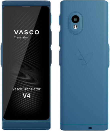 Vasco V4 Language Translator Device, 108 Languages, Free Lifetime Internet in 200 Countries, Portable AI Voice Translator, Cobalt Blue | VASCOV4COBALTBLUE