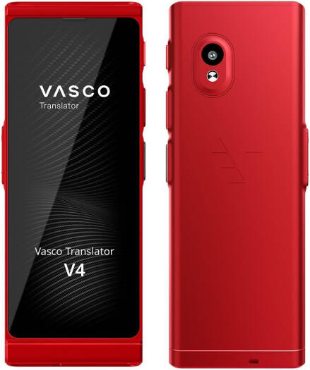 Vasco V4 Language Translator Device, 108 Languages, Free Lifetime Internet in 200 Countries, Portable AI Voice Translator, Ruby Red | VASCOV4RUBYRED