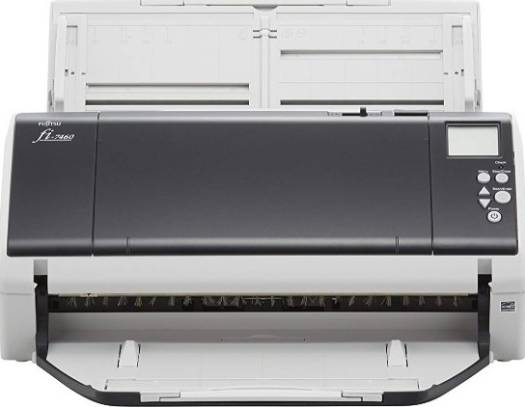 RICOH FI-7460 Scanner, USB 3.0, Scanning Speed 60ppm (120ipm in Duplex Mode), Text Searchable PDF / TIFF/ JPEG / BMP, 100 Sheets Paper Capacity, USB 3.0, White & Black | PA03710-B051