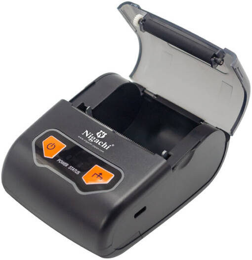 Nigachi NC-BT102 2-Inch Mobile Bluetooth Printer, Portable 58mm Label & Receipt Printer for Android, iOS, Windows & Linux, Black | NC-BT102