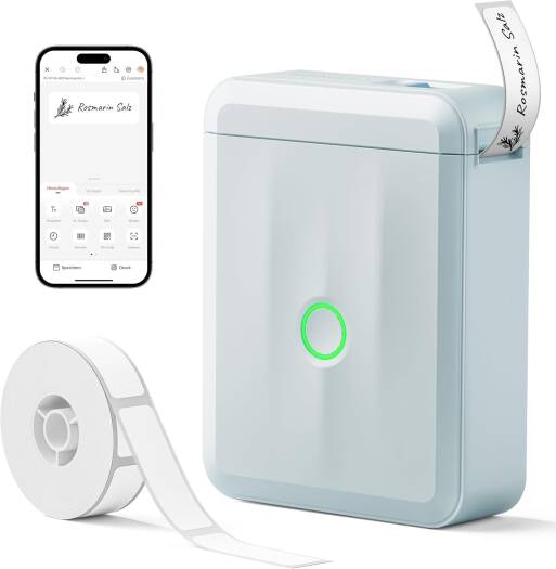 NIIMBOT Label Printer, Mini Bluetooth D110 Self-Adhesive Labelling Device, Portable Label Printer, Print Width 15 mm, Compatible with iOS, Android, for Home, Office, Blue | D110_M