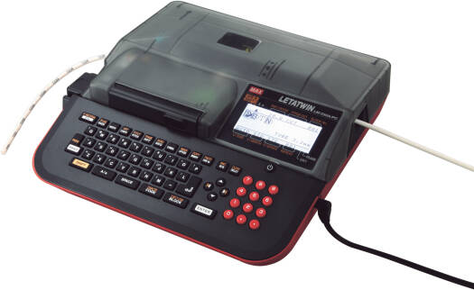 Max Letatwin Electronic Lettering Machine, Thermal Transfer Method, 40mm/s Printing Speed, Panel Boards, Switch Boards, Control Panels, USB 2.0 Full Speed Interface, Black | LM-550A/PC