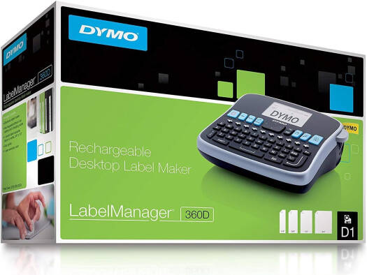 DYMO Desktop Label Maker LabelManager 360D Rechargeable Hand-Held Label Maker, Easy-to-Use, One-Touch Smart Keys, QWERTY Keyboard, Large Display, For Home & Office Organization | 360D