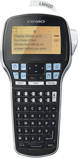 Dymo Label Manager 420P Label Maker, High-Performance Label Maker, Rechargeable, PC and Mac Connectivity, Bright Backlit Display, Easy-to-Use, Portable, for Home & Office Organization | D420P