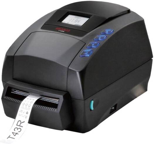 Sbarco T43R Thermal Transfer Label Printer, 3" IPS Print Speed, 300 dpi Resolution, 50" Max Print Length, 80mm Print Width, PCX, Direct Binary Graphic Image, Black | T43R