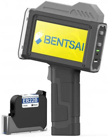 BENTSAI Portable Handheld Inkjet Printer, 300 DPI Industrial Coding Machine with 25.4mm Print Height, Variable Data Printing & 16-Hour Battery Life, Black | BT-HH6210B