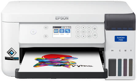 Epson SC-F100 A4 Dye Sublimation Printer, Minimum droplet size 3.8pl, Wi-Fi, Ethernet, USB 2.0 Connectivity, PrecisionCore Micro TFP Printhead, Refillable Ink 140ml Bottles, White | C11CJ80301