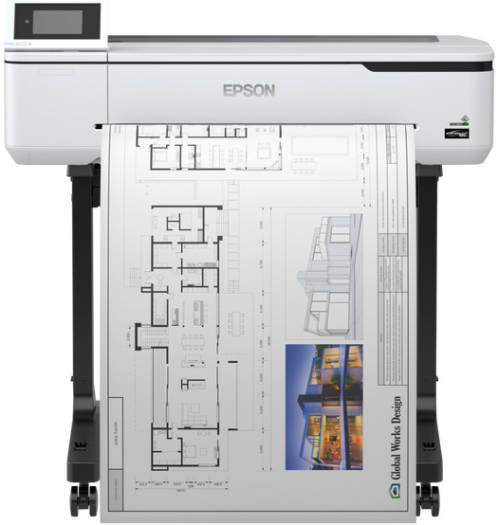 Epson SureColor SC-T3100 Ink Large Format Printer, For CAD/GIS/POS, 2400x1200 DPI, Prints Up to DIN A1+, Roll Prints Up to 24", WiFi/Ethernet, 800 Nozzles, White | C11CF11302A1