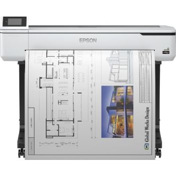 Epson SC-T5100 36'' Surecolor Wireless Printer With Stand, 2400x1200 Dpi Resolution, 4 Colors (CMYK), USB 3.0, Gigabit Ethernet, Precision Core Print Head, Monochrome 31 Seconds | C11CF12301A1