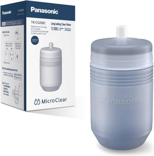 Panasonic TK-CS200C Replacement Water Purifier Cartridge, 12000L Capacity for TK-CS200, TK-CS20, TK-CS10, PJ-6RF, PJ-3RF, Activated Carbon, Removes Chlorine, Turbidity & Particulate Iron | TK-CS200C