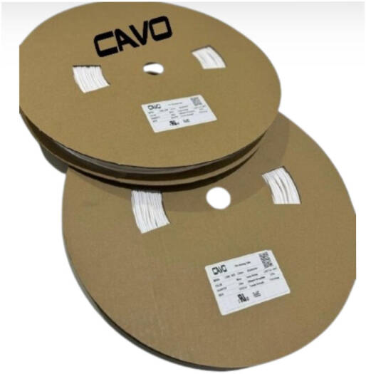 CAVO PVC Ferrule Printing Sleeve, 6 mm x 100 Meter Roll, White | Cavo 6mm