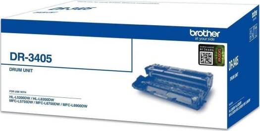 Brother DR-3405 Genuine Monochrome Drum Unit, Black, Page Yield up to 30,000 Pages