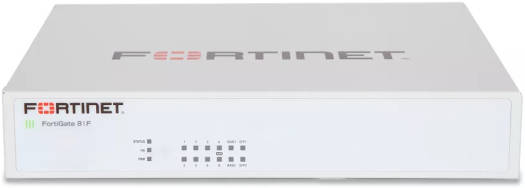 Fortinet FortiGate-81F Firewall, AES (256-bit), SHA-256 Encryption, 900Mbps Threat Protection, 200 Site-to-Site VPN Tunnels, White | FG-81F-BDL-950-12