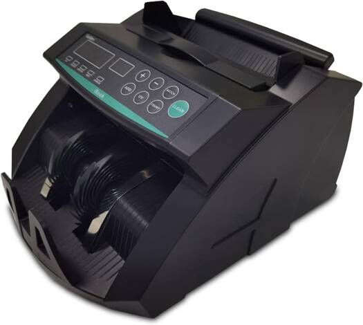 KOLIBRI Rook Money Counter with UV/MG Counterfeit Detection, Count, Add & Batch Modes, 1400 Notes per Minute Fast Bill Counter, US Dollar Cash Counter with Dual LED Display, Black | B-ROOK