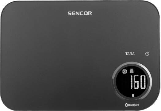 Sencor Smart Bluetooth Kitchen Scale, Digital Display, App Connected, Bluetooth Digital Food Scale, App Connected Weight Scale, LCD Display Precision Scale, Black | SKS 7178BK