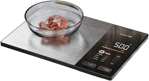 Green Lion Smart Food Scale, Bluetooth V5.2, 5 kg Capacity, 1 g Accuracy, TFT Touch Display, Multi Unit Support, Nutrition Tracking, Fitdays+ App Control, Black/Silver | GNSMFSL6BK