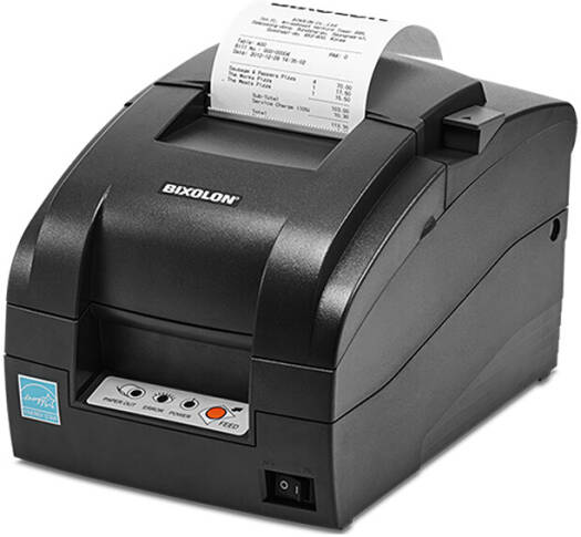 Bixolon SRP-275III Receipt Printer, 9 Pin Serial Dot Matrix Print Method, Up to 5.1 lps Print Speed, Up to 144 dpi Resolution, Rear Cover Open, Black | SRP-275IIICOESG