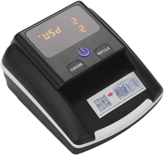 Aibecy Portable Small Banknote Bill Detector Denomination Value Counter UV/MG/IR Detection with Battery Counterfeit Fake Money Currency Cash Checker Tester Machine for USD EURO