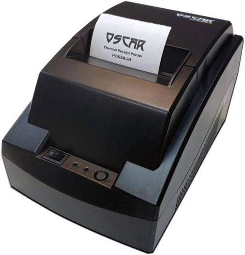 Oscar POS58UB 58mm Thermal Bill POS Receipt Printer USB+ Bluetooth, Without Auto-Cutter , 70mm/s Printing Speed, 8dots/mm, 576dots/line Resolution, WindowsOS, Linux, Android, Black | MRPOSC05300MB