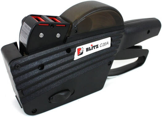 Blitz C20A Pricing Gun Two Line Labelling Machine, 10 Top Line & Bottom Line Printing Characters, ABS Material Body, 2 Lines with 20 Digits, High Flexibility, Quick Label Result, Black | C20A