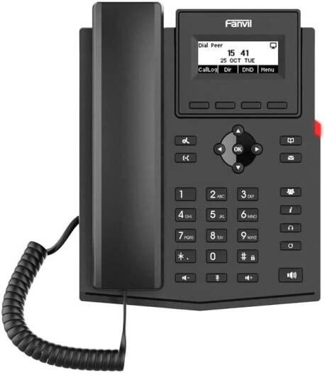 Fanvil X301G IP Phone, Entry Level Gigabit SIP Desk Phone with 2.3" Display, Dual Gigabit Ports, PoE & HD Voice for Business Communication, Black | IN-TISA-NTIAIP0034