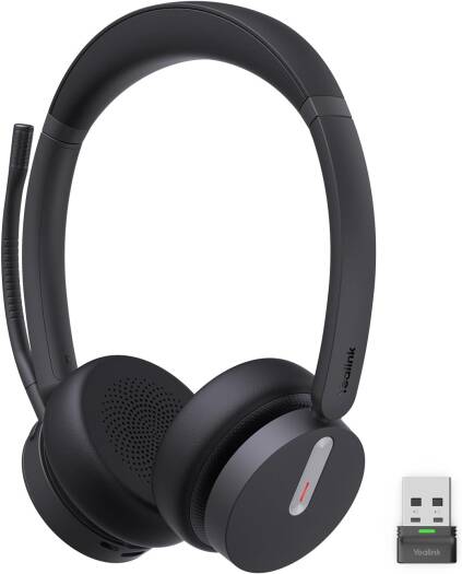 Yealink BH70 Dual Wireless Headset with Mic for Work, Bluetooth Headphone With Teams Certification, 35h Talk Time, All-day Wearing Comfort, Office, Home, Hybrid Work, USB-A | BH70 Dual