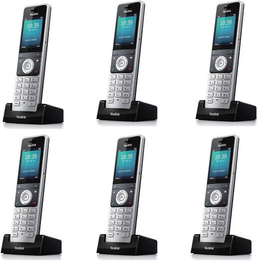 Yealink W56H Wireless DECT Handset, HD Voice IP Cordless Phone, 2.4″ Color Display, 30h Talk Time, 400h Standby, Compatible with W60B/W70B Base, 6-Pack | W56H