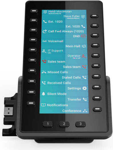 Snom D8C Expansion Module, 6.8" TFT Colour Screen, 60 Programmable Buttons On 3 Sides, Plug-and-Play, Expandable with Up to Two Additional Modules, Black | D8C